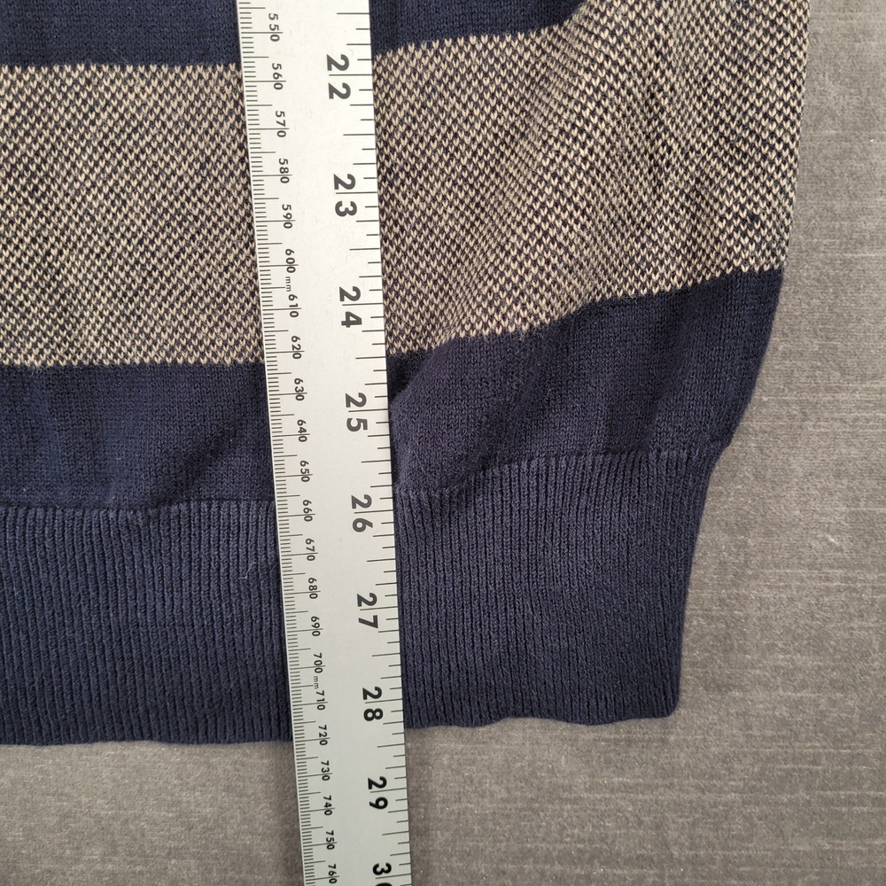 Refectory Striped Mock Neck Pullover Sweater British Inspired Mens Medium - Picture 9 of 12